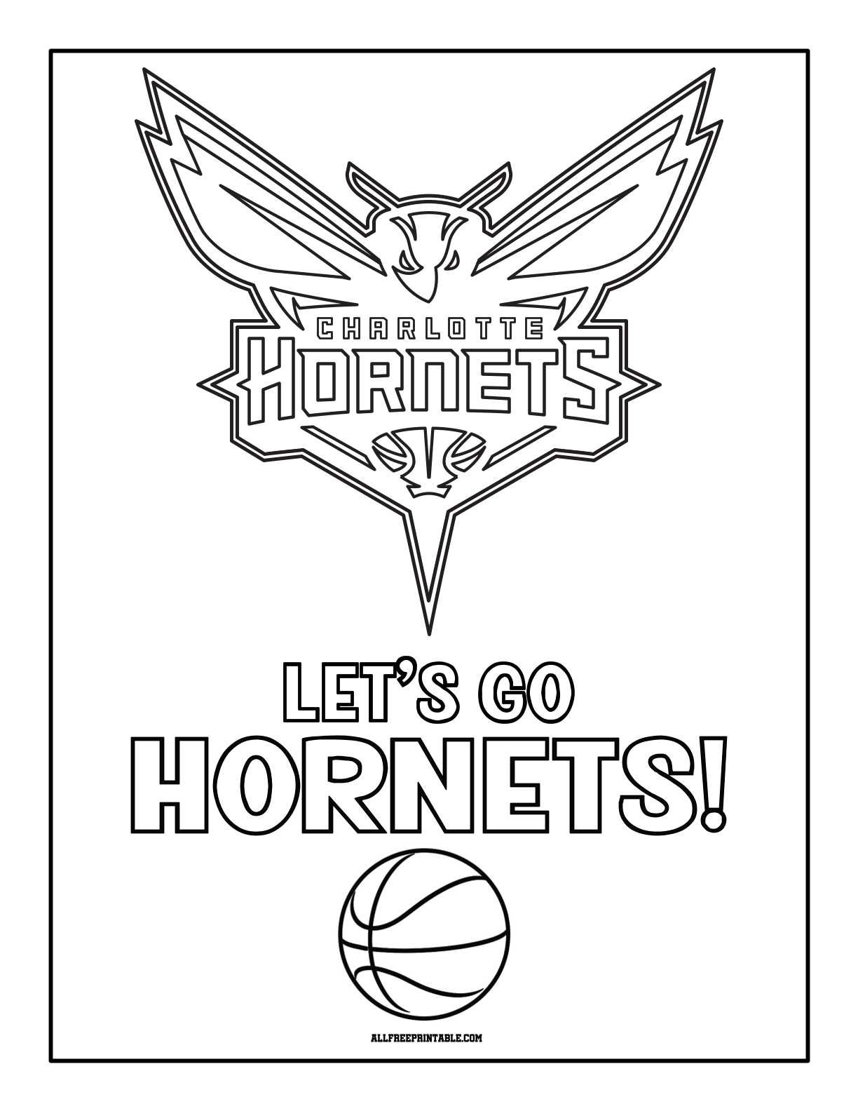 Free Printable Charlotte Hornets Logo Coloring Page