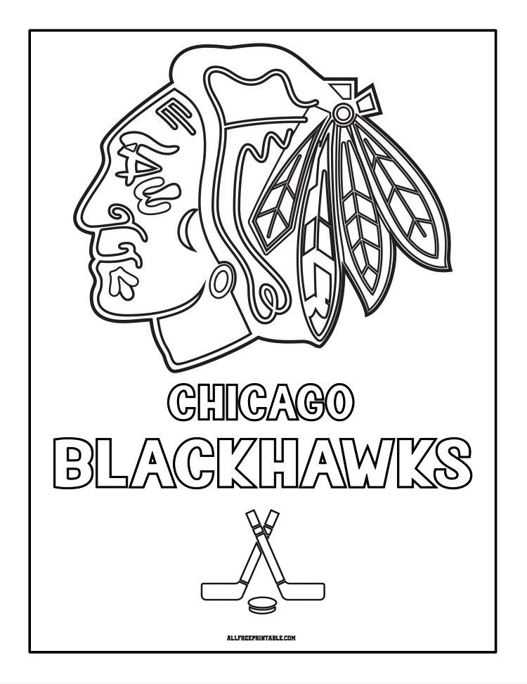 Free Printable Chicago Blackhawks Logo Coloring Page