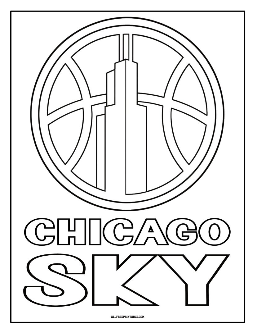 Free Printable Chicago Sky Logo Coloring Page