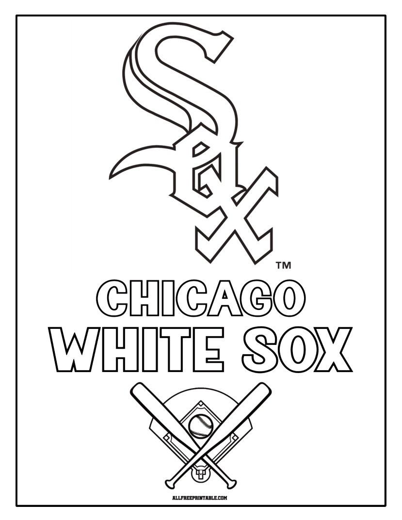 Free Printable Chicago White Sox Cap Logo Coloring Page Free Printable Chicago White Sox Cap Logo Coloring Page