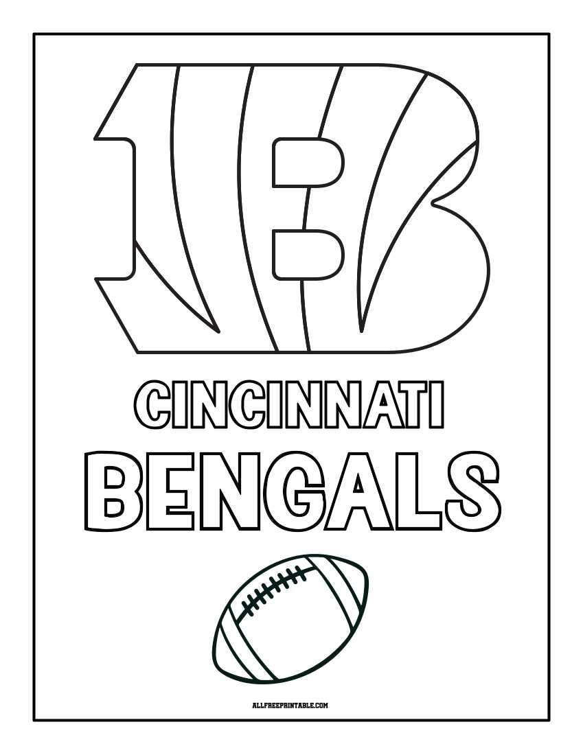 Free Printable Cincinnati Bengals Logo Coloring Page