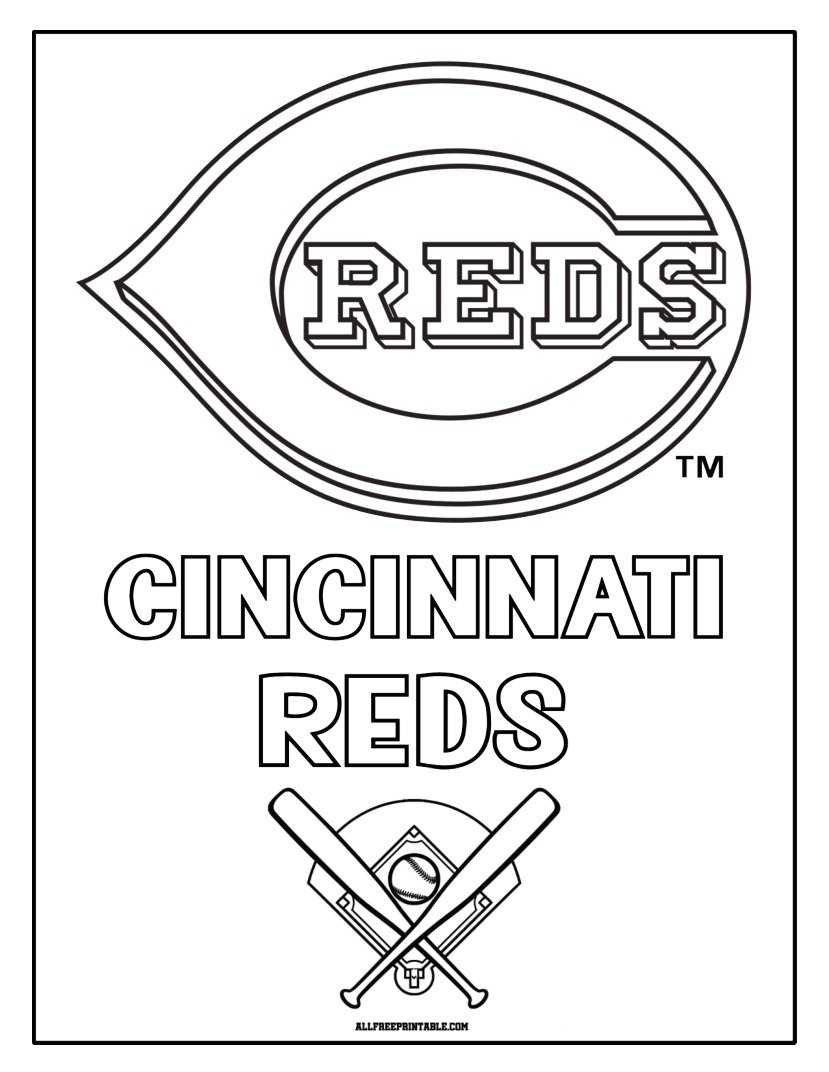 Cincinnati Reds Logo Coloring Page Free Printable