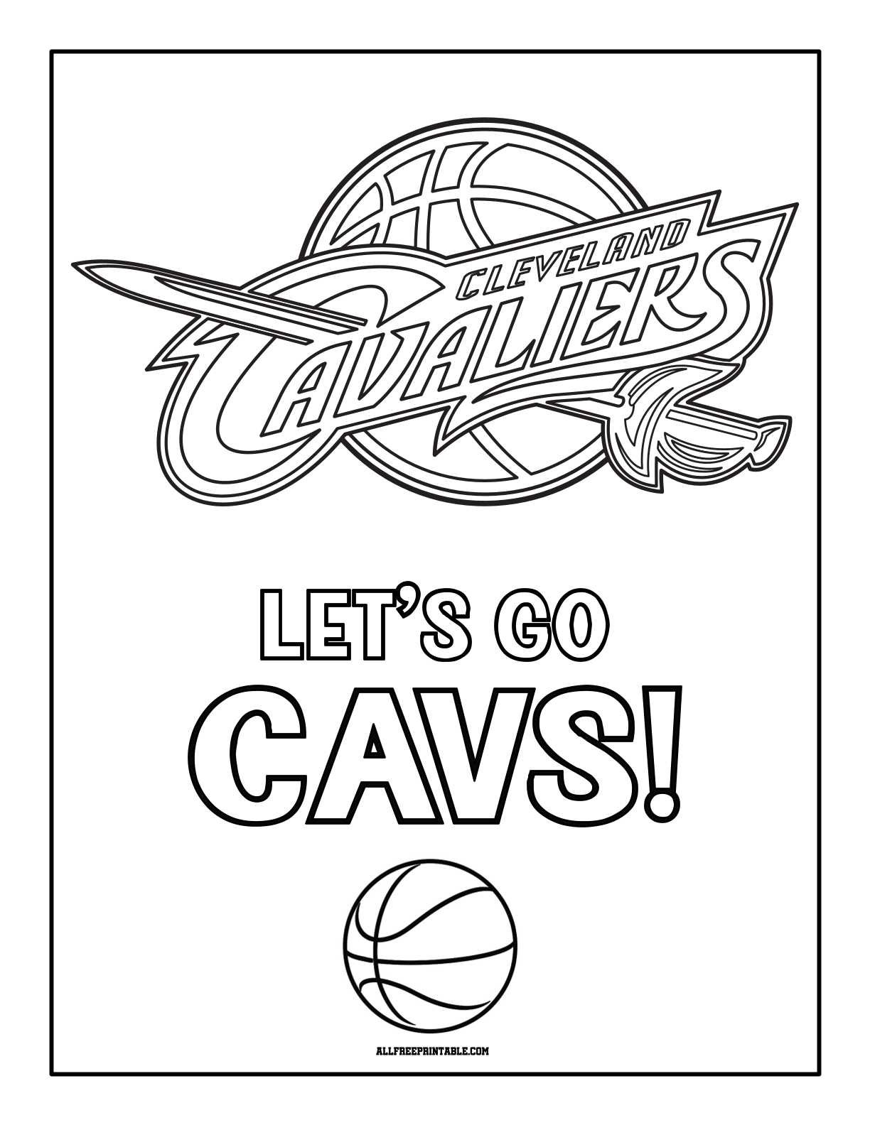Free Printable Cleveland Cavaliers Logo Coloring Page