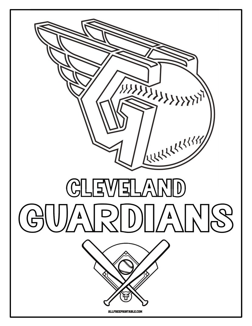 Free Printable Cleveland Guardians Logo Coloring Page