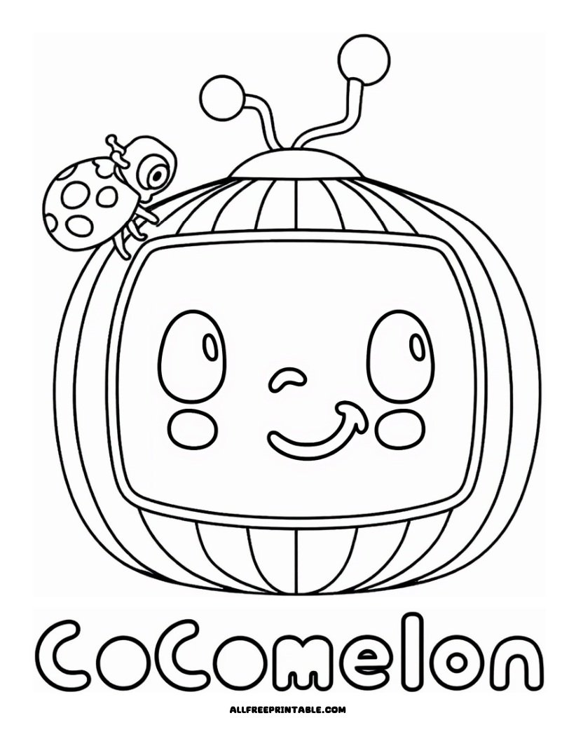 Free Printable Cocomelon Logo Coloring Page