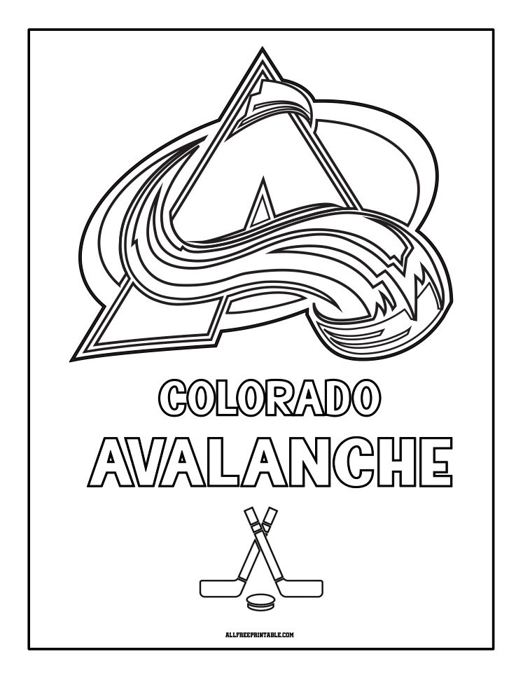 Free Printable Colorado Avalanche Logo Coloring Page