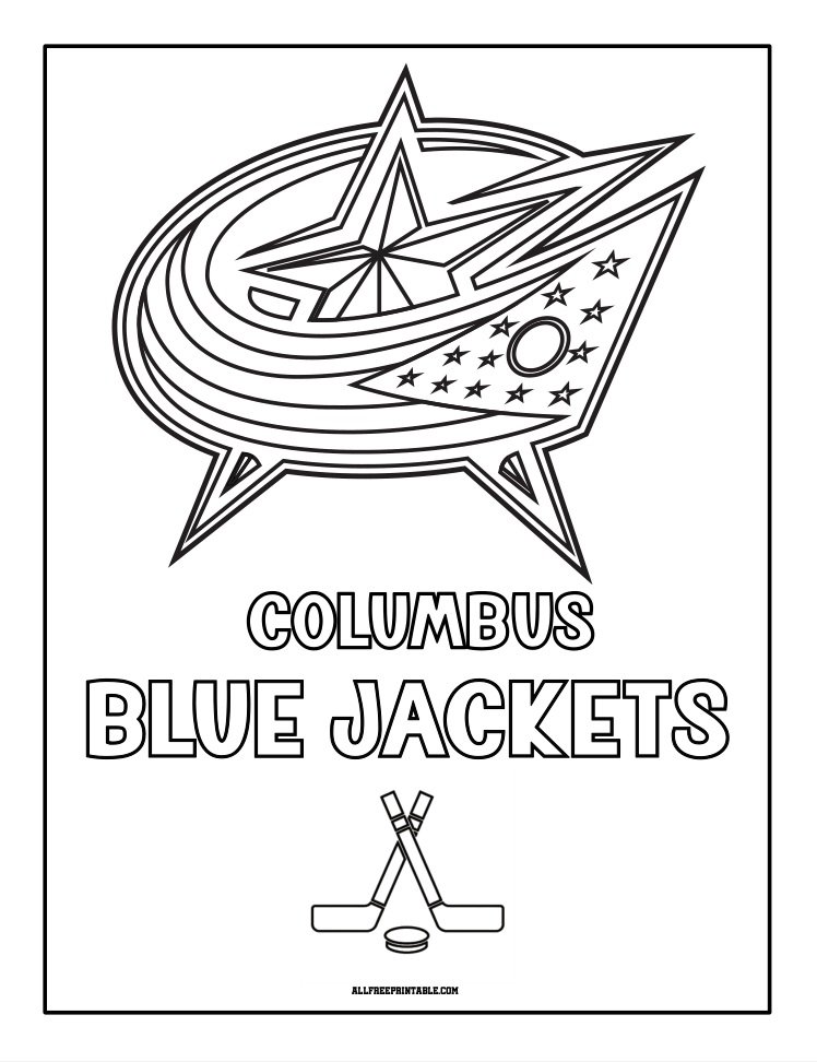 Free Printable Columbus Blue Jackets Logo Coloring Page