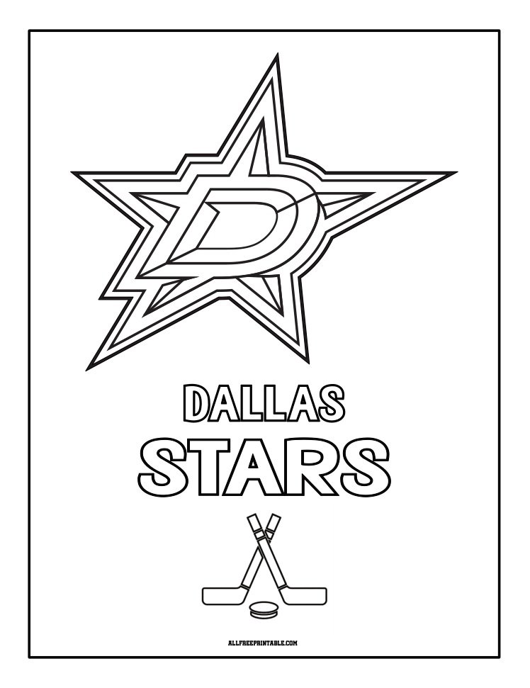 Free Printable Dallas Stars Logo Coloring Page