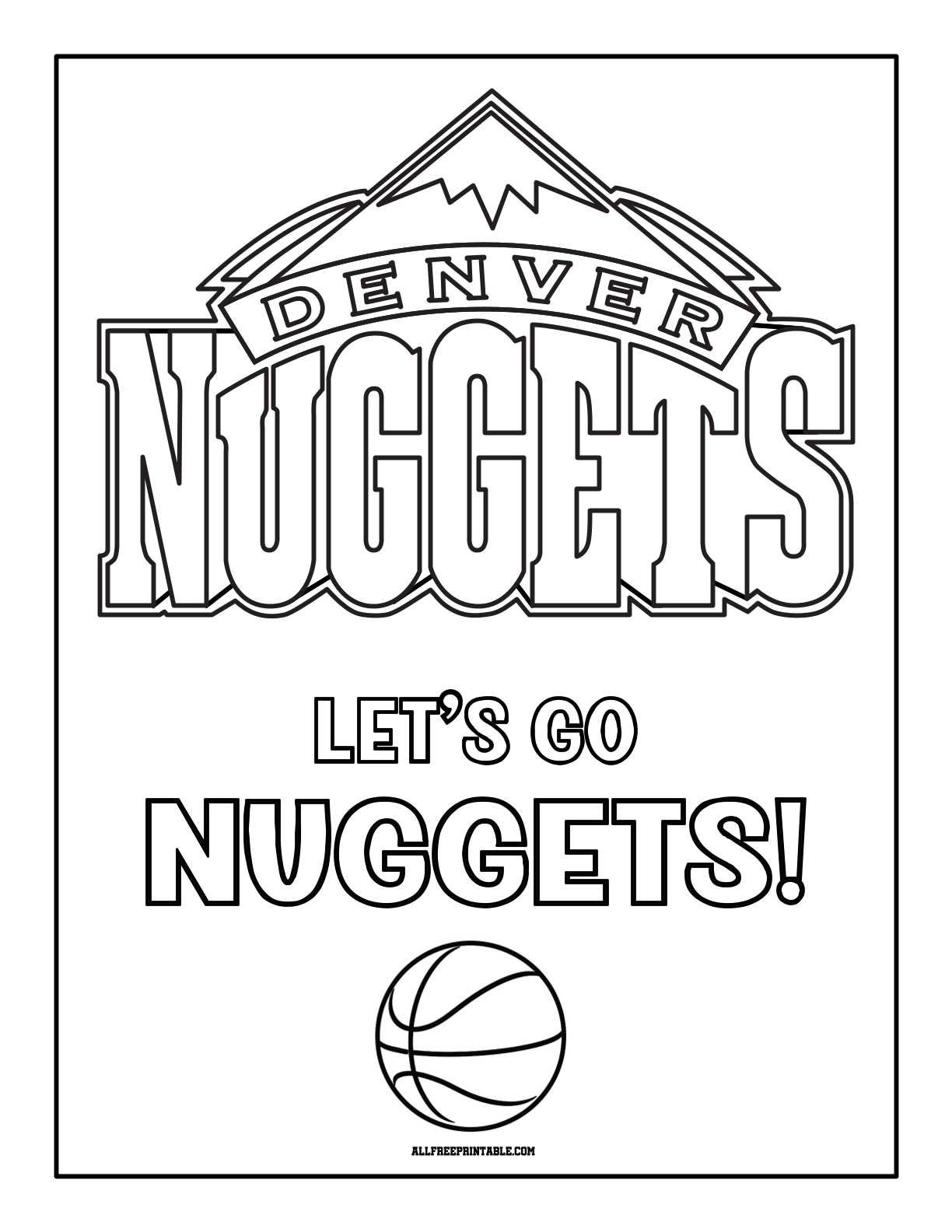 Free Printable Denver Nuggets Logo Coloring Page