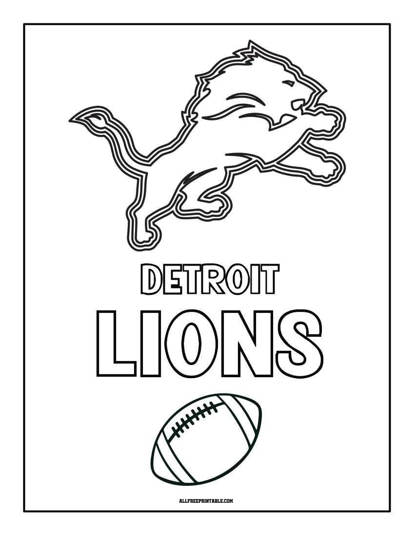 Coloring Lions Detroit Football Pages Helmet Nfl Helmets Printable 