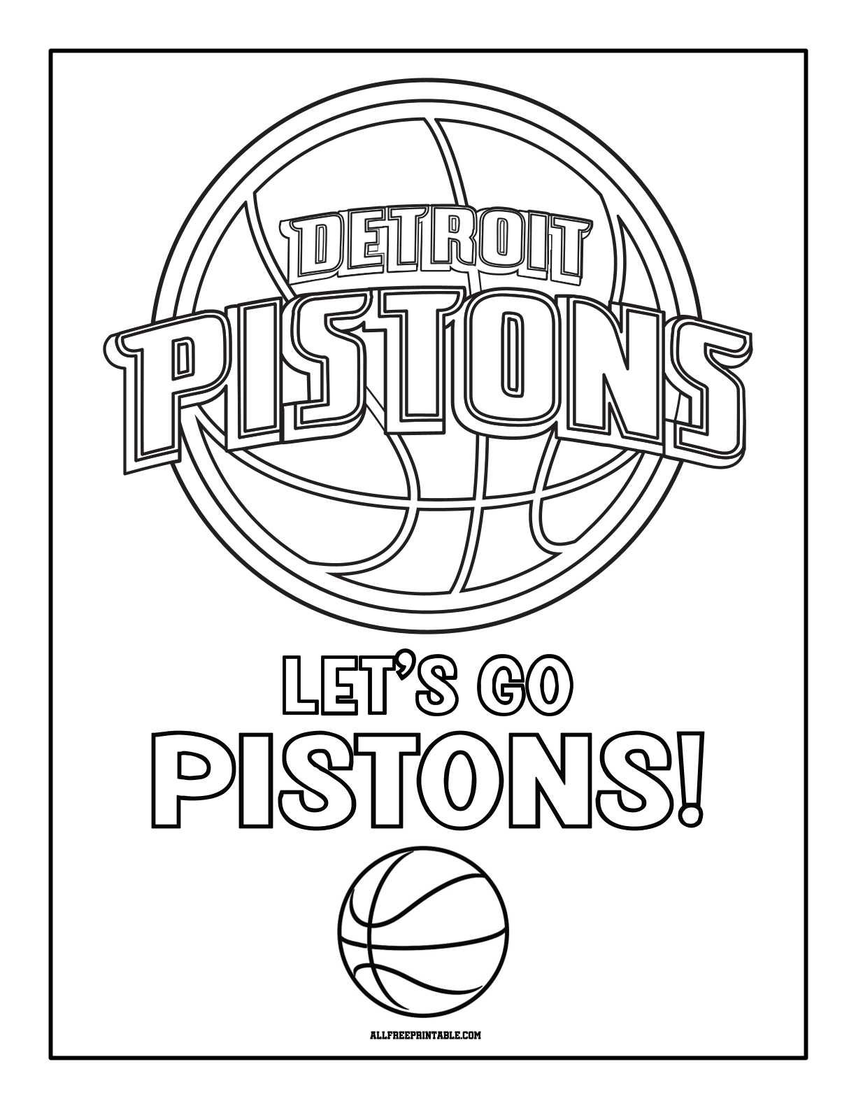 Free Printable Detroit Pistons Logo Coloring Page