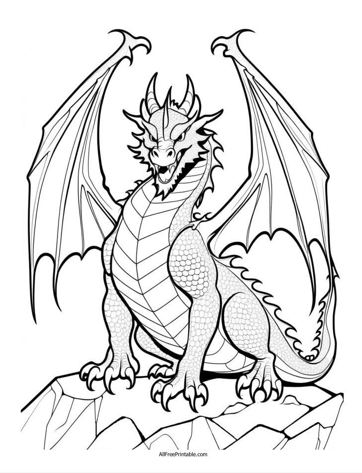 Free Printable Dragon Coloring Pag