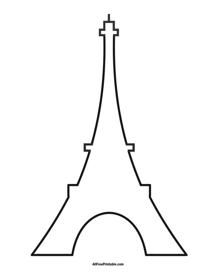 Free Printable Eiffel Tower Outline Template