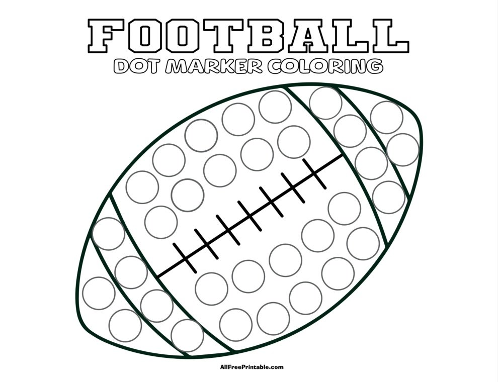 Free Printable Football Dot Marker Coloring Page Free Printable Football Dot Marker Coloring Page