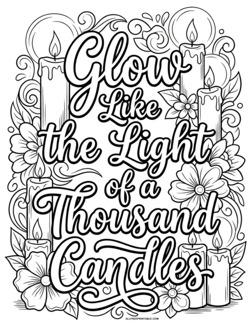 Glow Like The Light Of A Thousand Candles Coloring Page