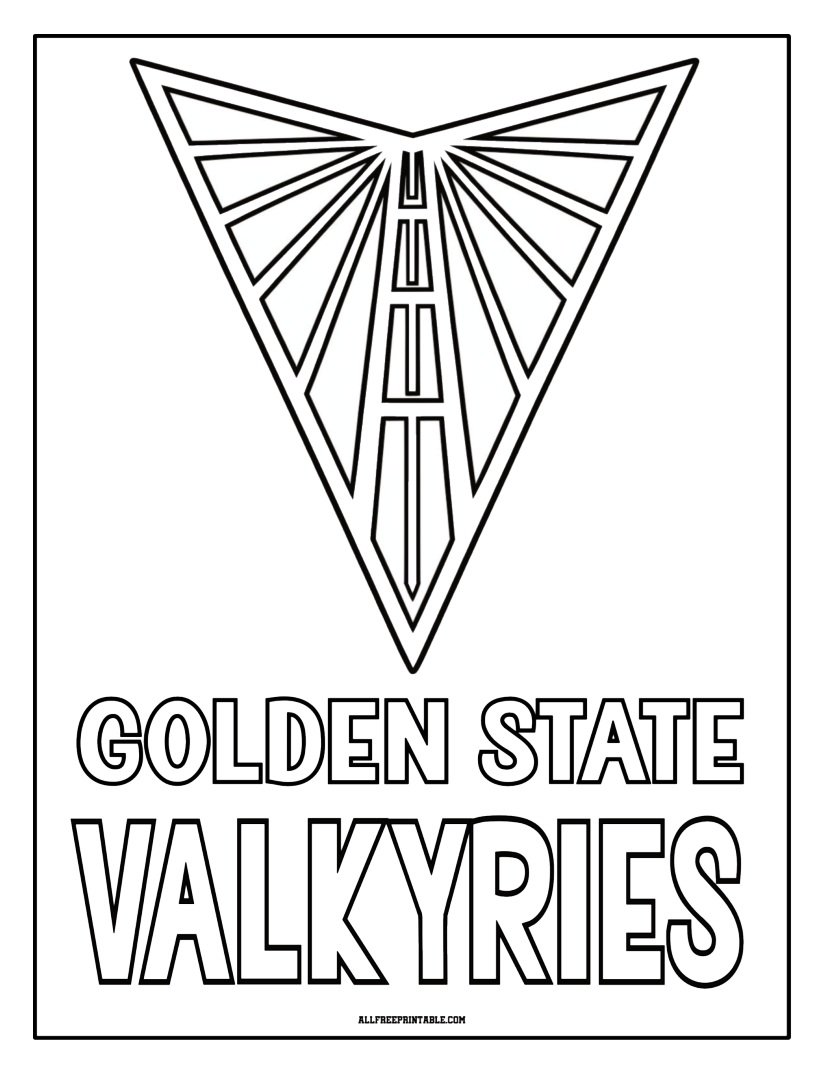 Free Printable Golden State Valkyries Logo Coloring Page