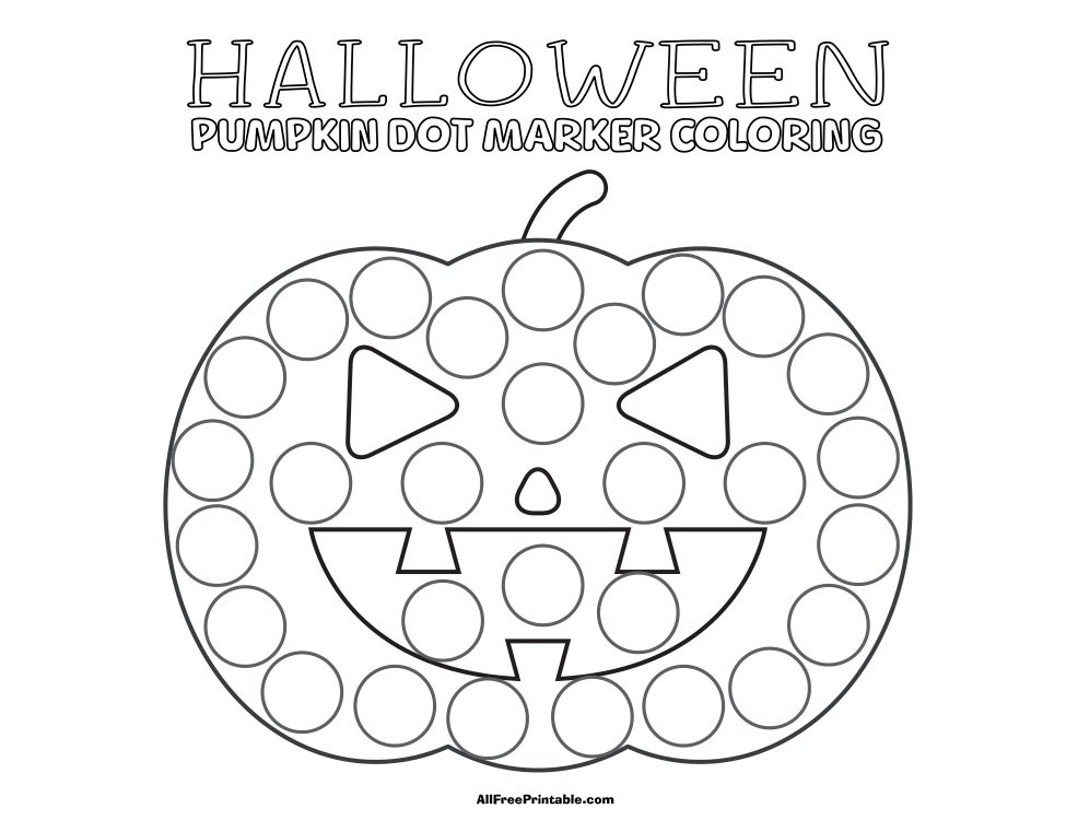 Free Printable Halloween Pumpkin Dot Marker Coloring Page Free Printable Halloween Pumpkin Dot Marker Coloring Page