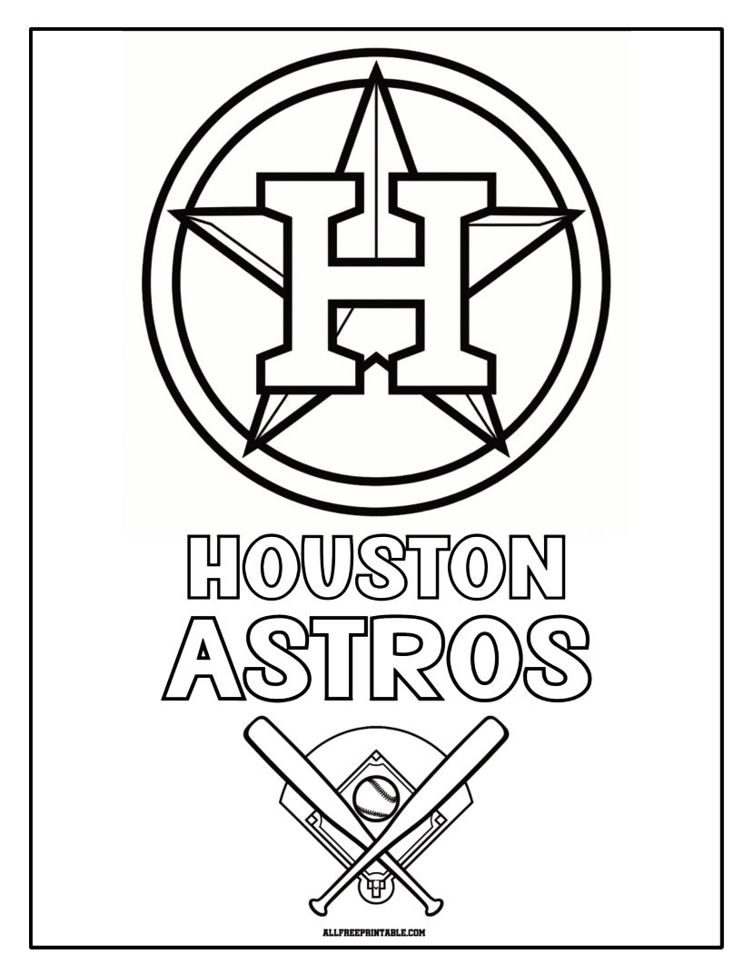 Free Printable Houston Astros Cap Logo Coloring Page Free Printable Houston Astros Cap Logo Coloring Page