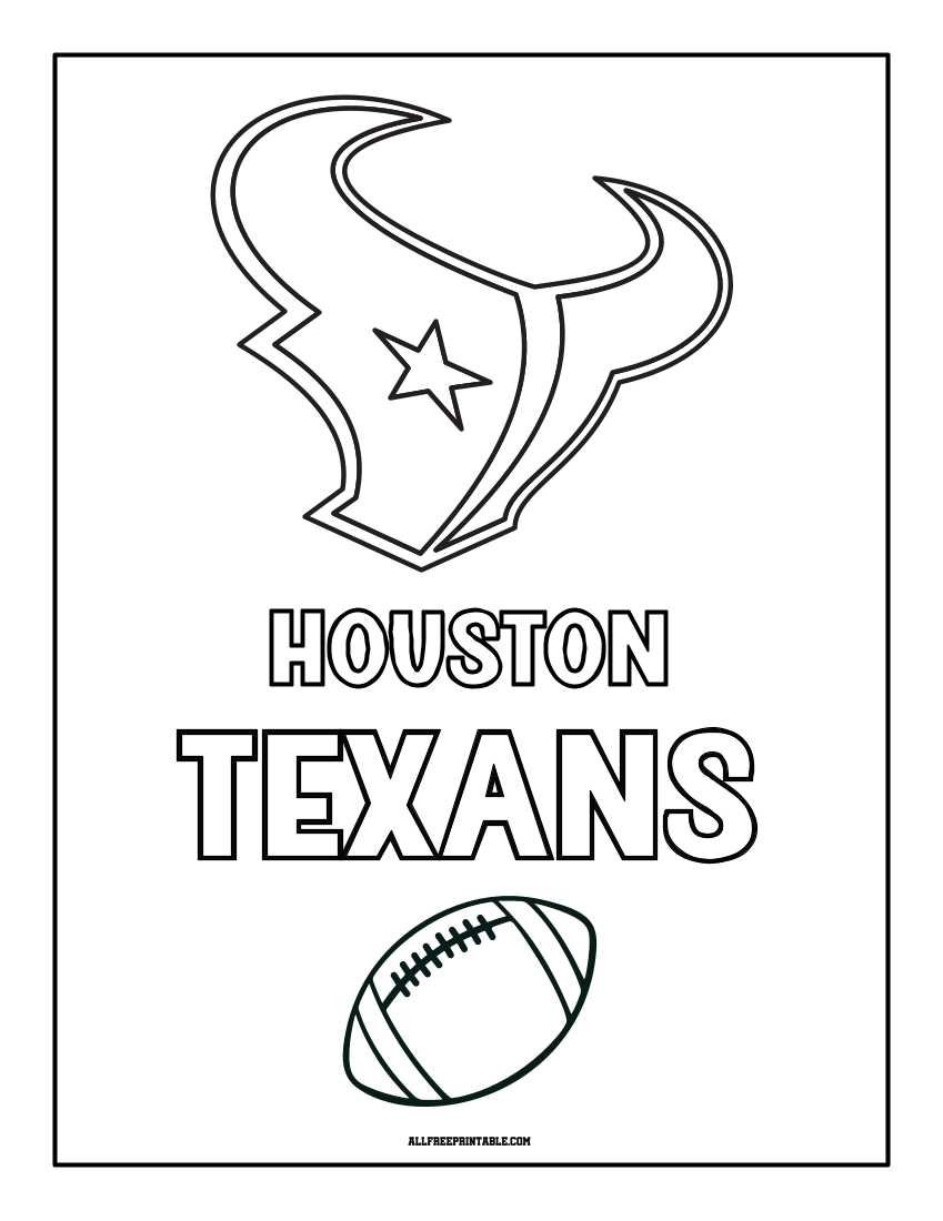 Free Printable Houston Texans Logo Coloring Page