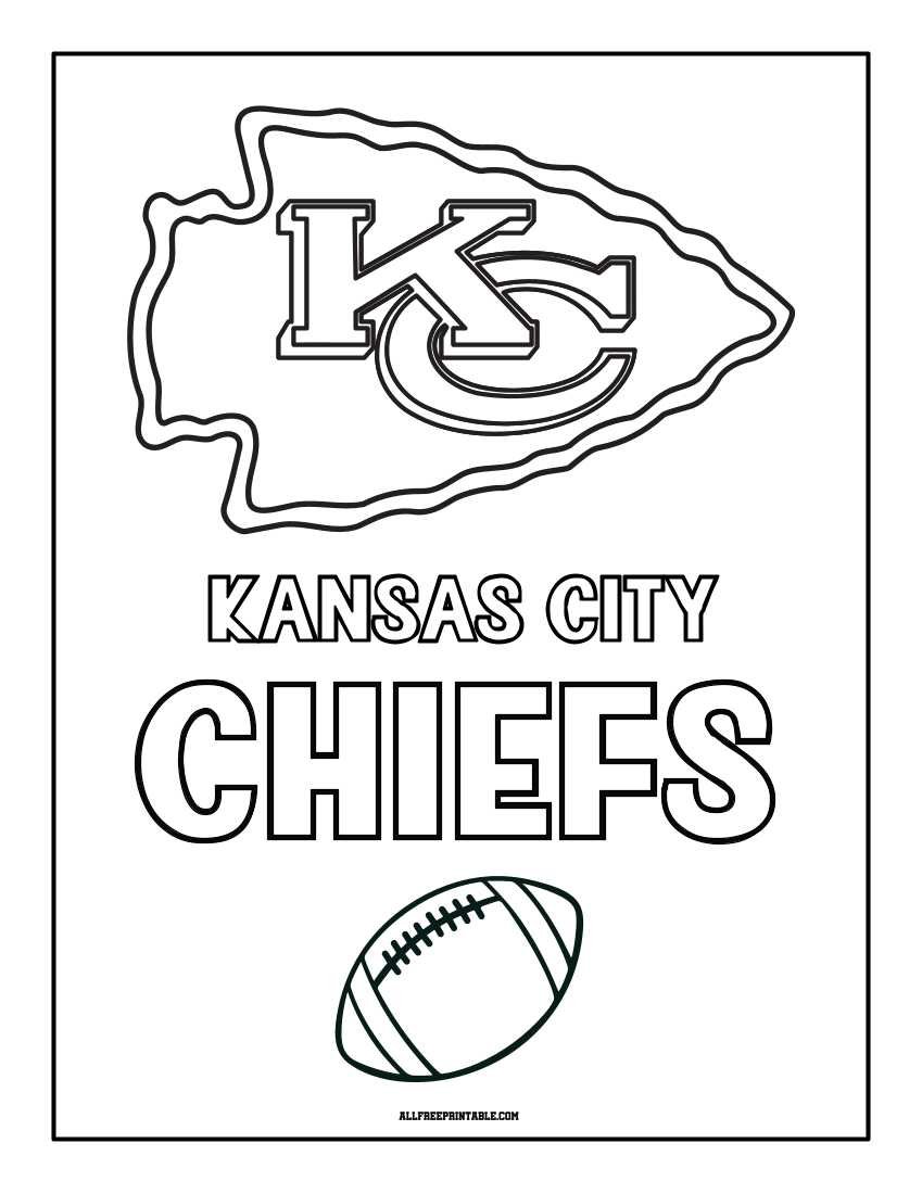 Free Printable Kansas City Chiefs Logo Coloring Page