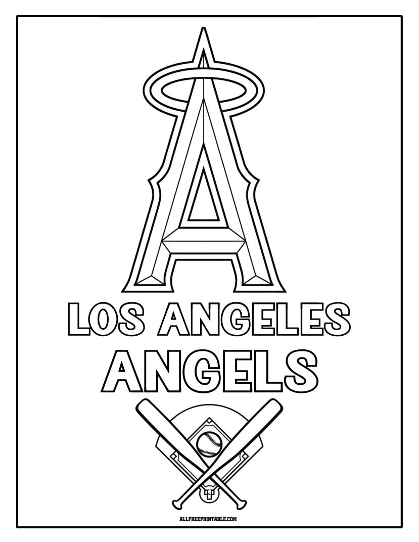 Free Printable Los Angeles Angels Cap Logo Coloring Page