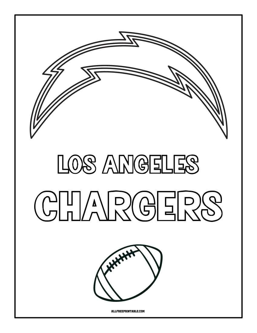 Free Printable Los Angeles Chargers Logo Coloring Page