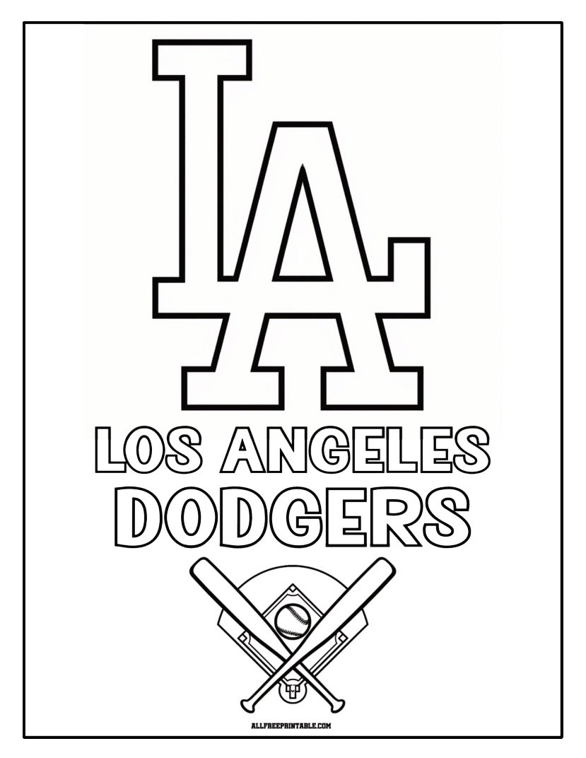 Free Printable Los Angeles Dodgers Cap Logo Coloring Page Free Printable Los Angeles Dodgers Cap Logo Coloring Page