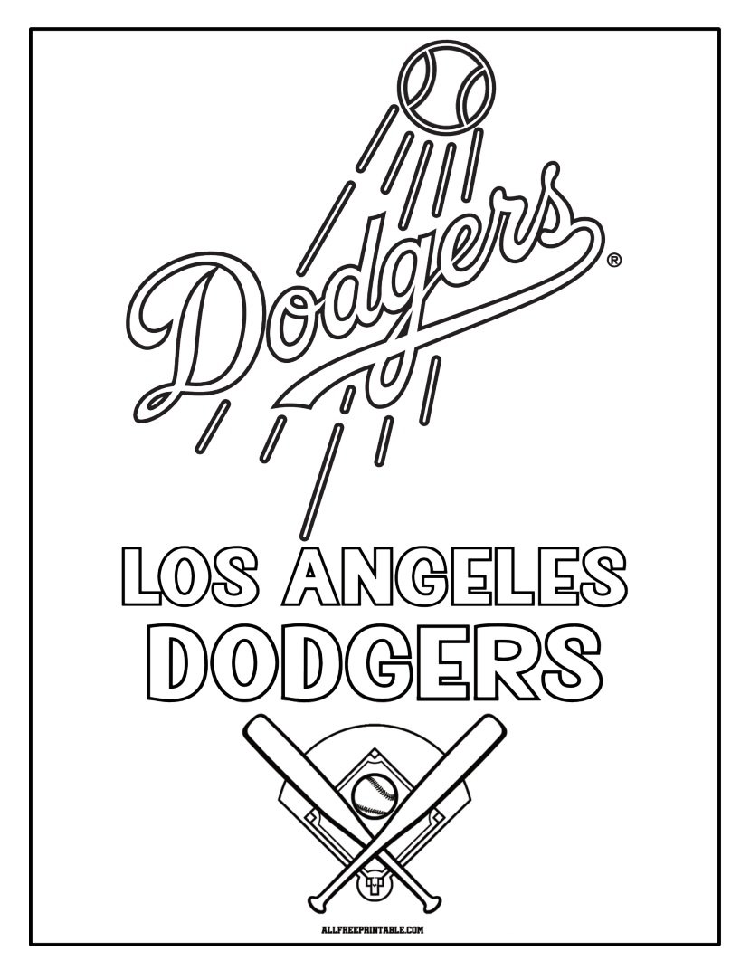 Free Printable Los Angeles Dodgers Logo Coloring Page Free Printable Los Angeles Dodgers Logo Coloring Page
