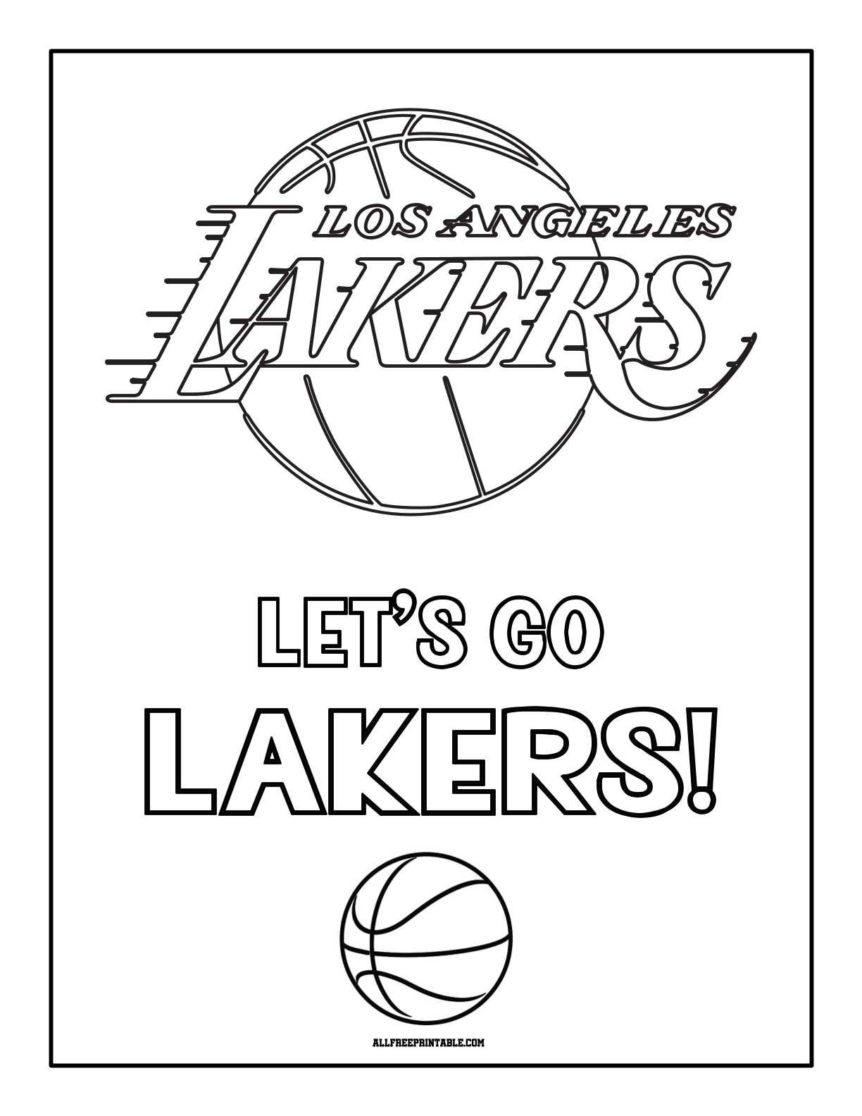 Free Printable Los Angeles Lakers Logo Coloring Page