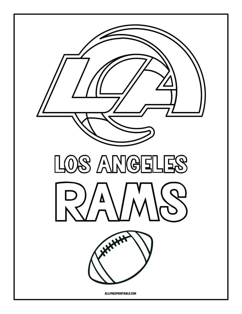 Free Printable Los Angeles Rams Logo Coloring Page
