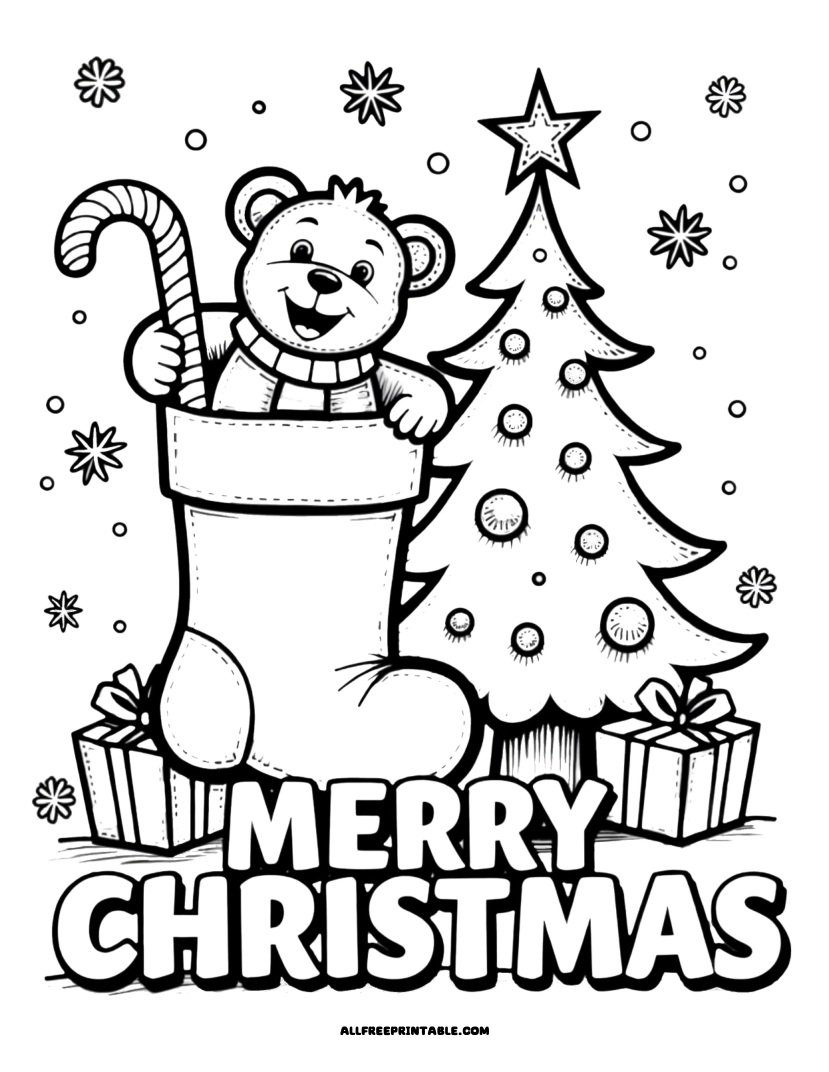 Free Printable Merry Christmas Coloring Page