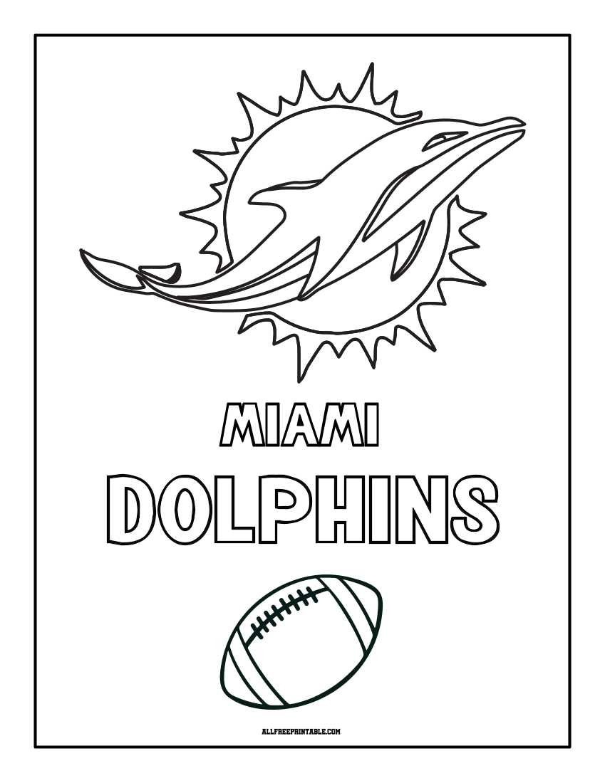 Free Printable Miami Dolphins Logo Coloring Page