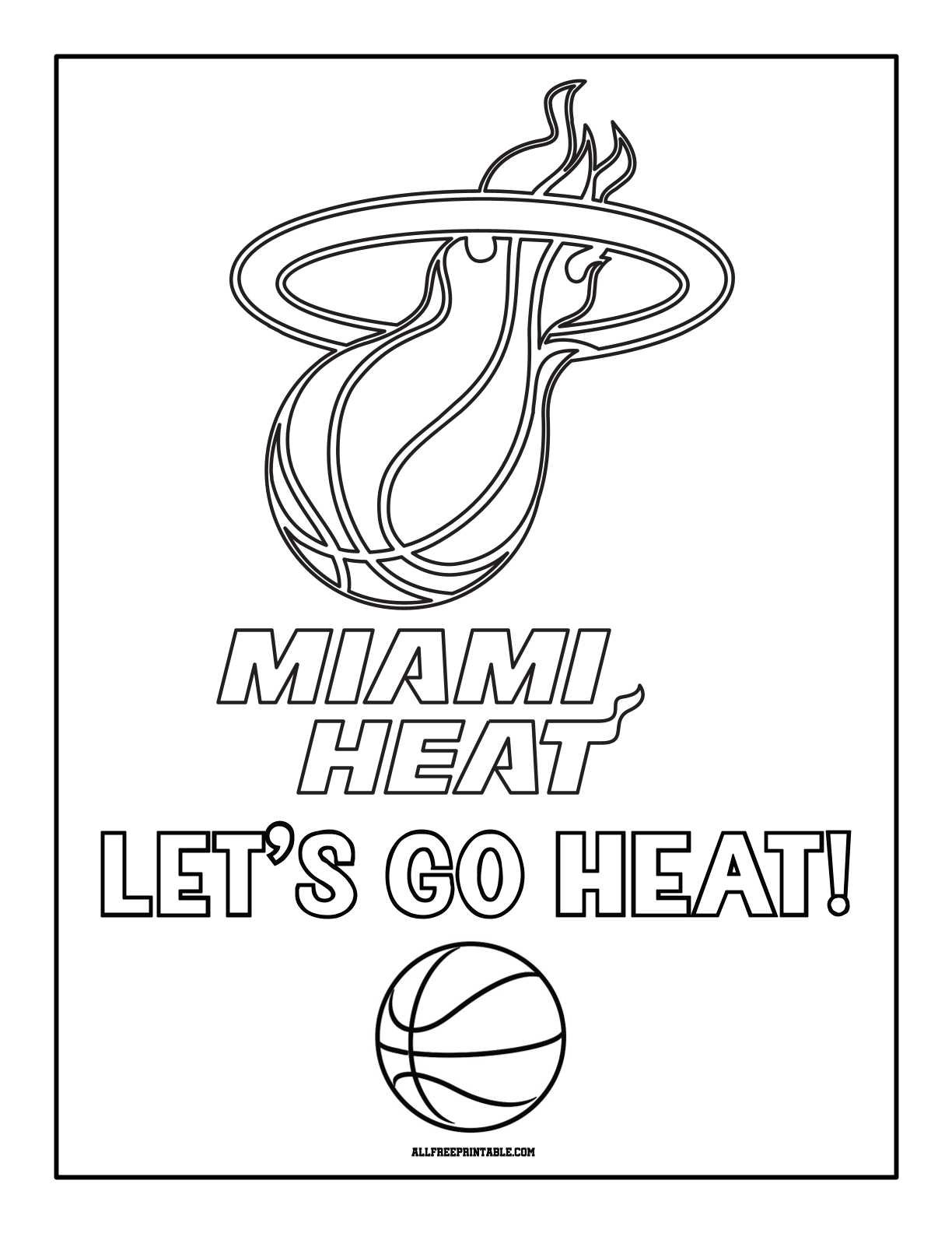 Free Printable Miami Heat Logo Coloring Page