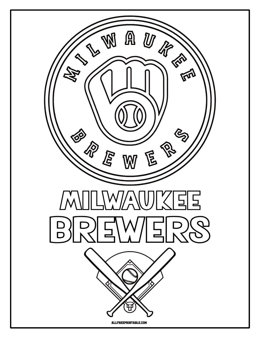 Free Printable Milwaukee Brewers Logo Coloring Page
