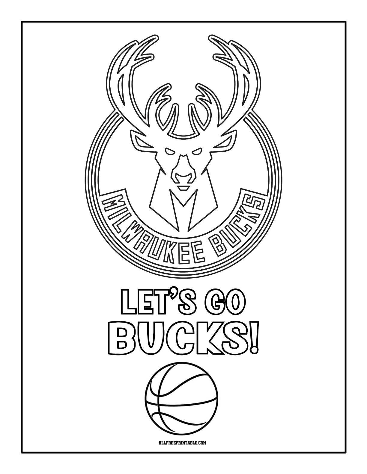 Free Printable Milwaukee Bucks Logo Coloring Page