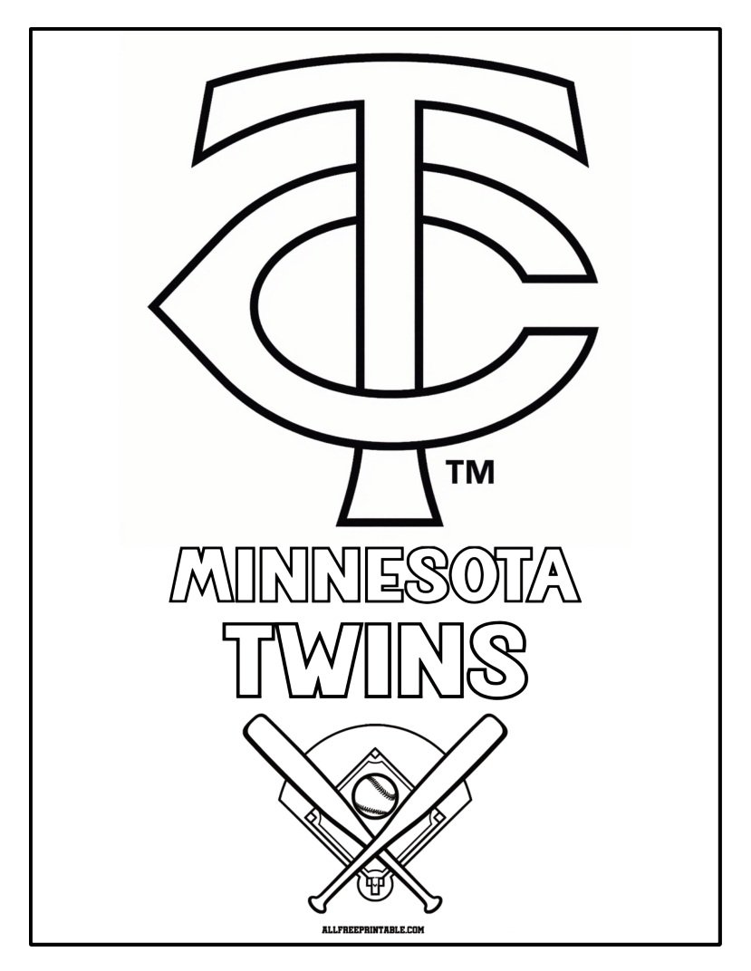 Free Printable Minnesota Twins Cap Logo Coloring Page