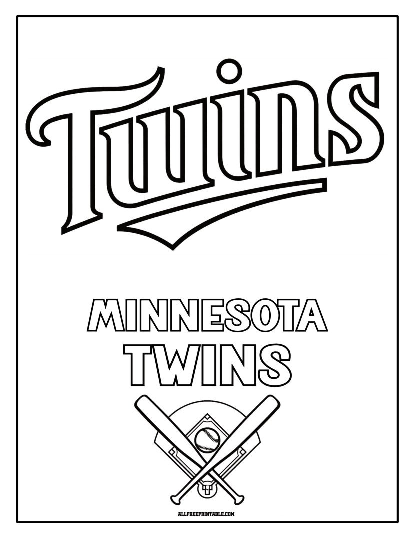 Free Printable Minnesota Twins Logo Coloring Page