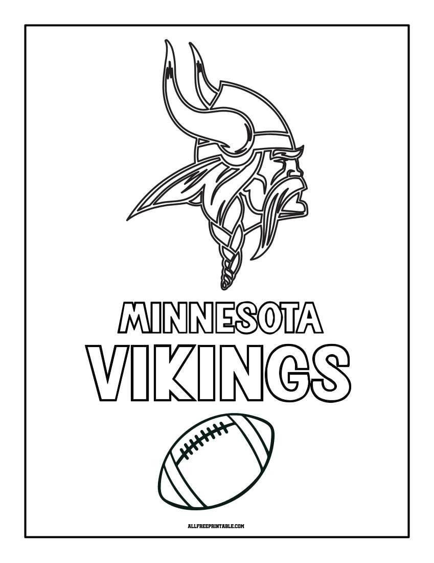 Free Printable Minnesota Vikings Logo Coloring Page