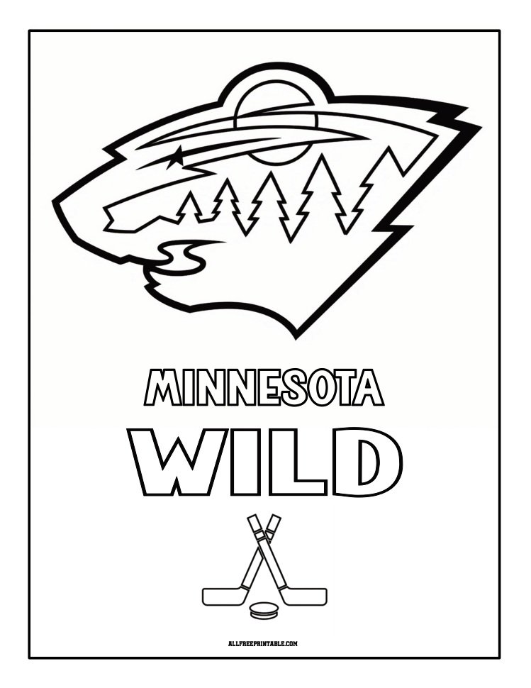 Free Printable Minnesota Wild Logo Coloring Page