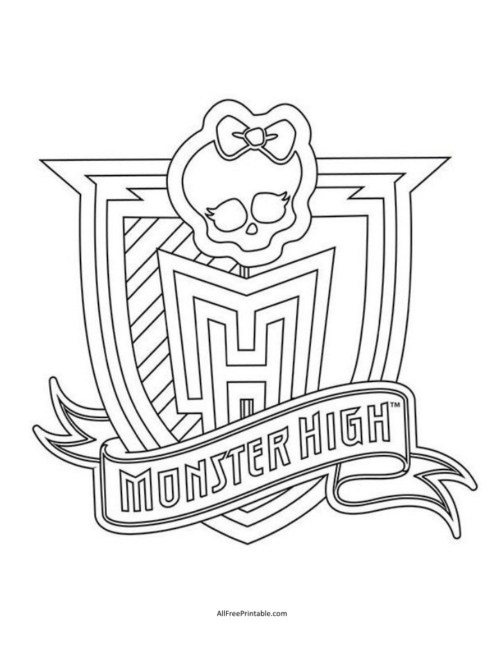 Free Printable Monster High Logo Coloring Page