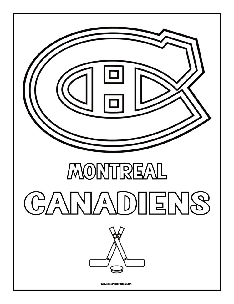 Free Printable Montreal Canadiens Logo Coloring Page