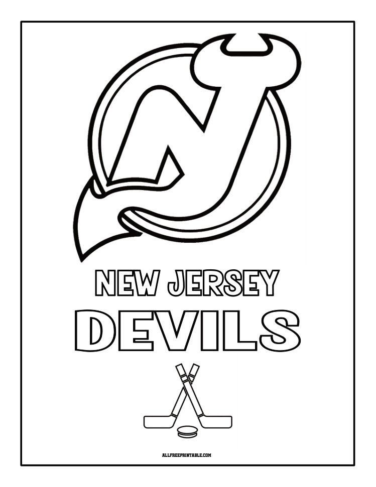 Free Printable New Jersey Devils Logo Coloring Page