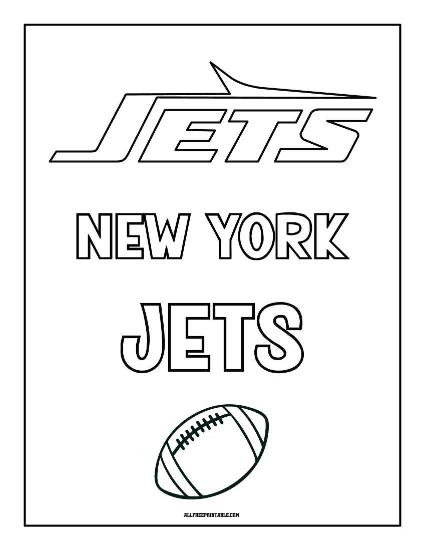 Free Printable New York Jets Logo Coloring Page