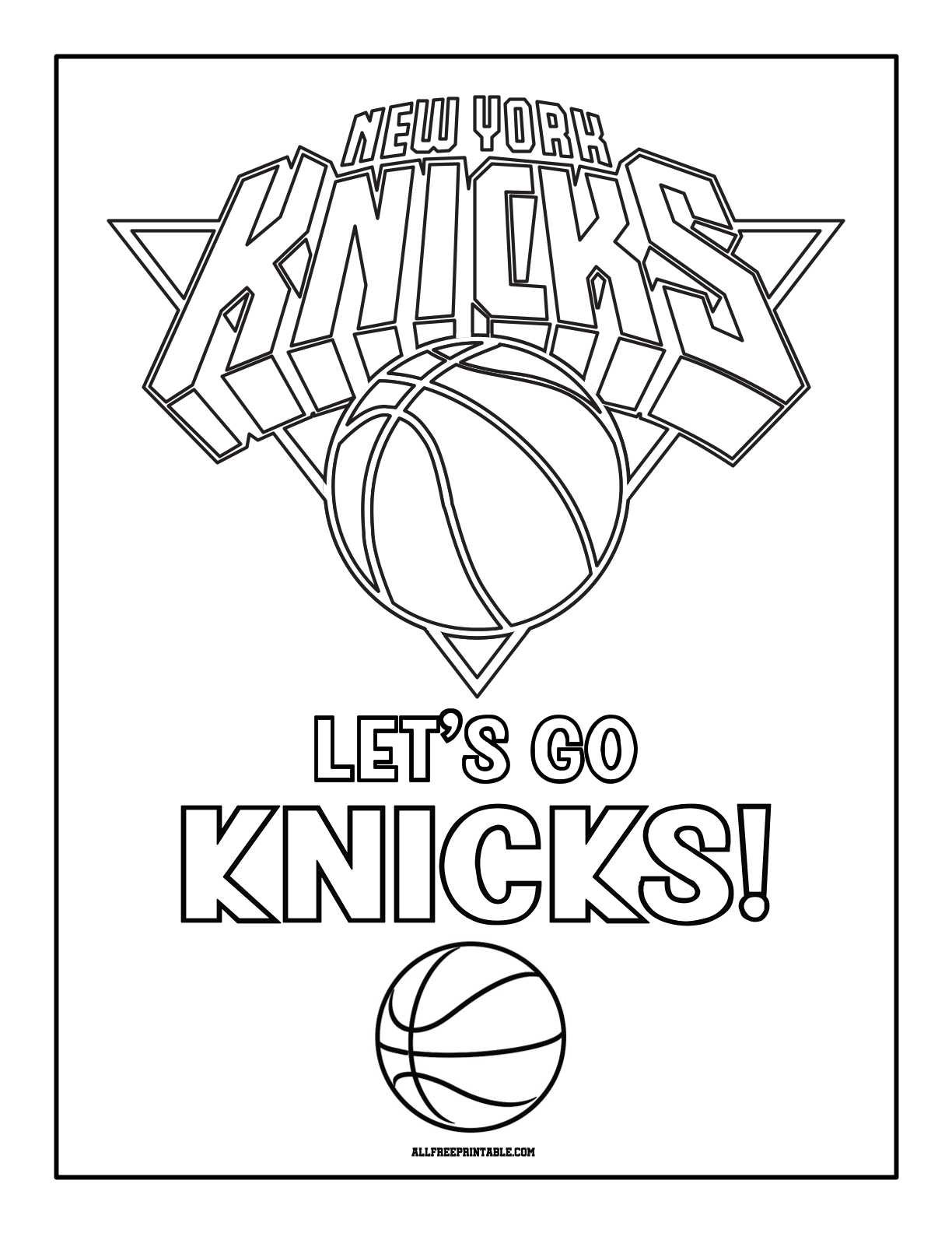 Free Printable New York Knicks Logo Coloring Page Free Printable New York Knicks Logo Coloring Page