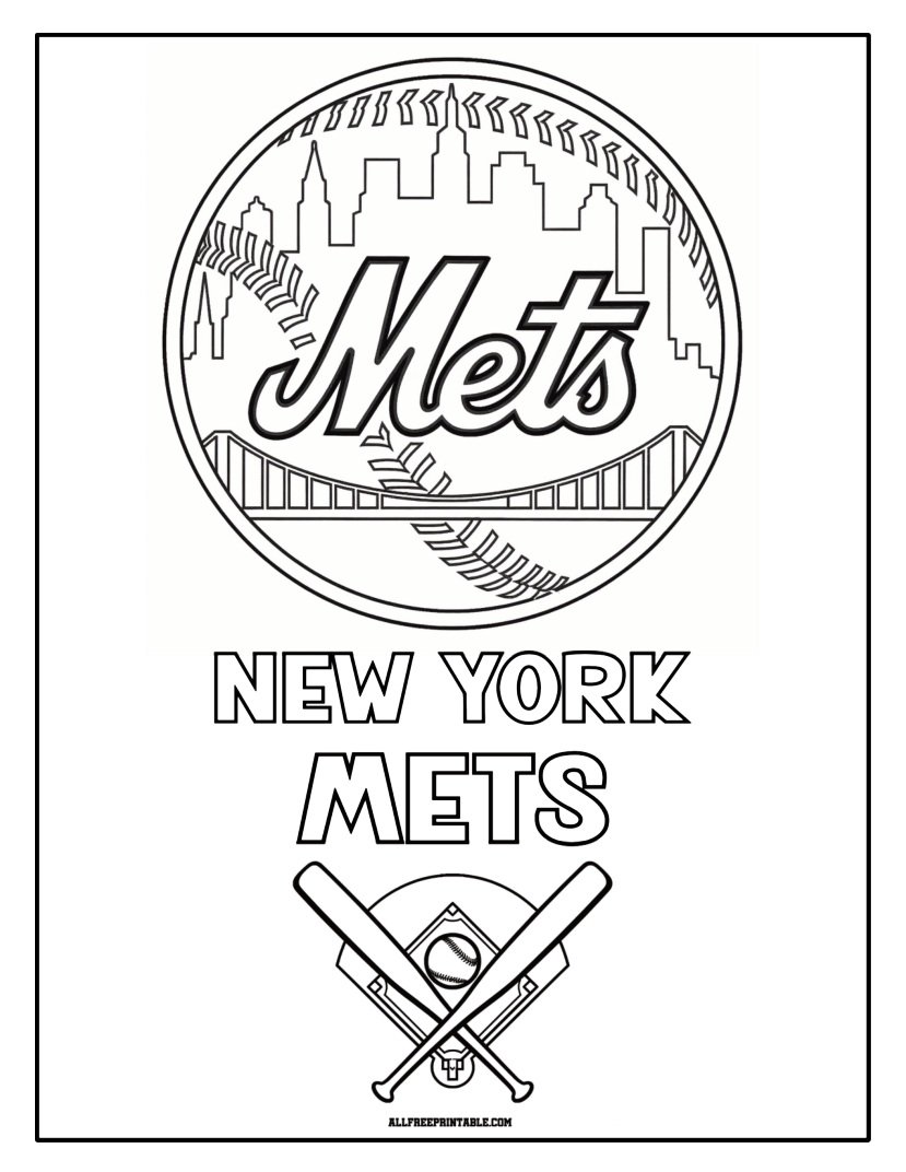 Free Printable New York Mets Logo Coloring Page