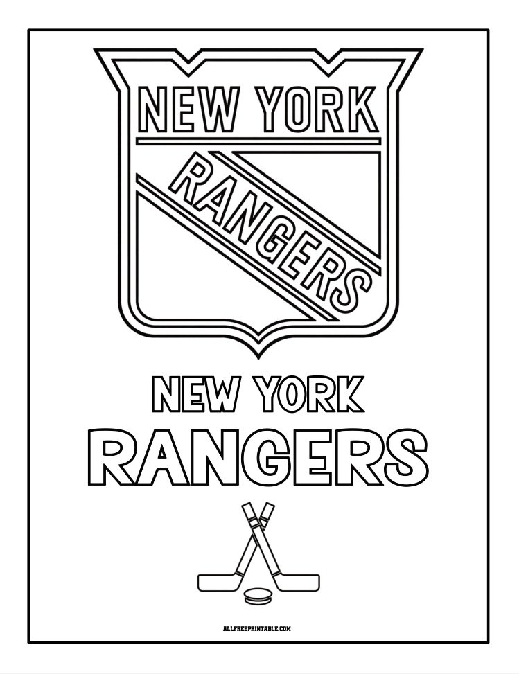 Free Printable New York Rangers Logo Coloring Page