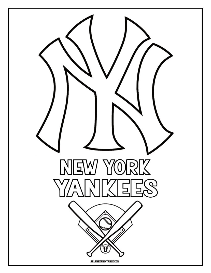 Free Printable New York Yankees Cap Logo Coloring Page Free Printable New York Yankees Cap Logo Coloring Page