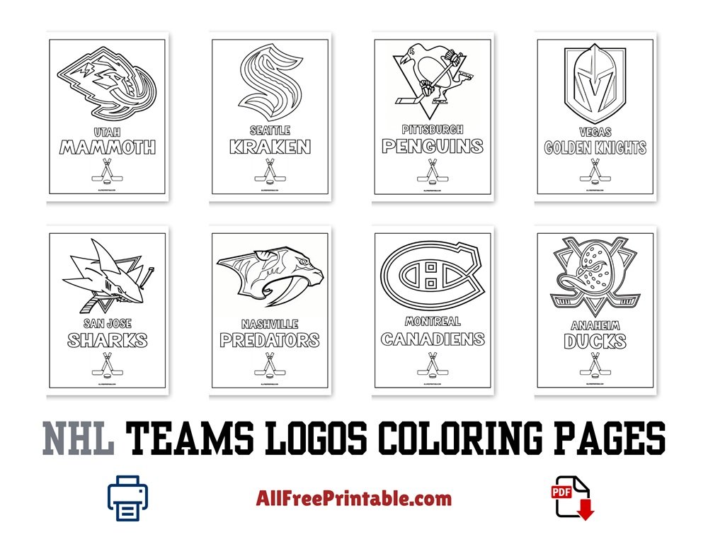Free Printable NHL Teams Logos Coloring Pages