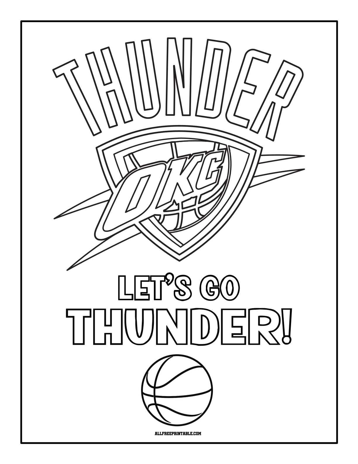 Free Printable Oklahoma City Thunder Logo Coloring Page Free Printable Oklahoma City Thunder Logo Coloring Page