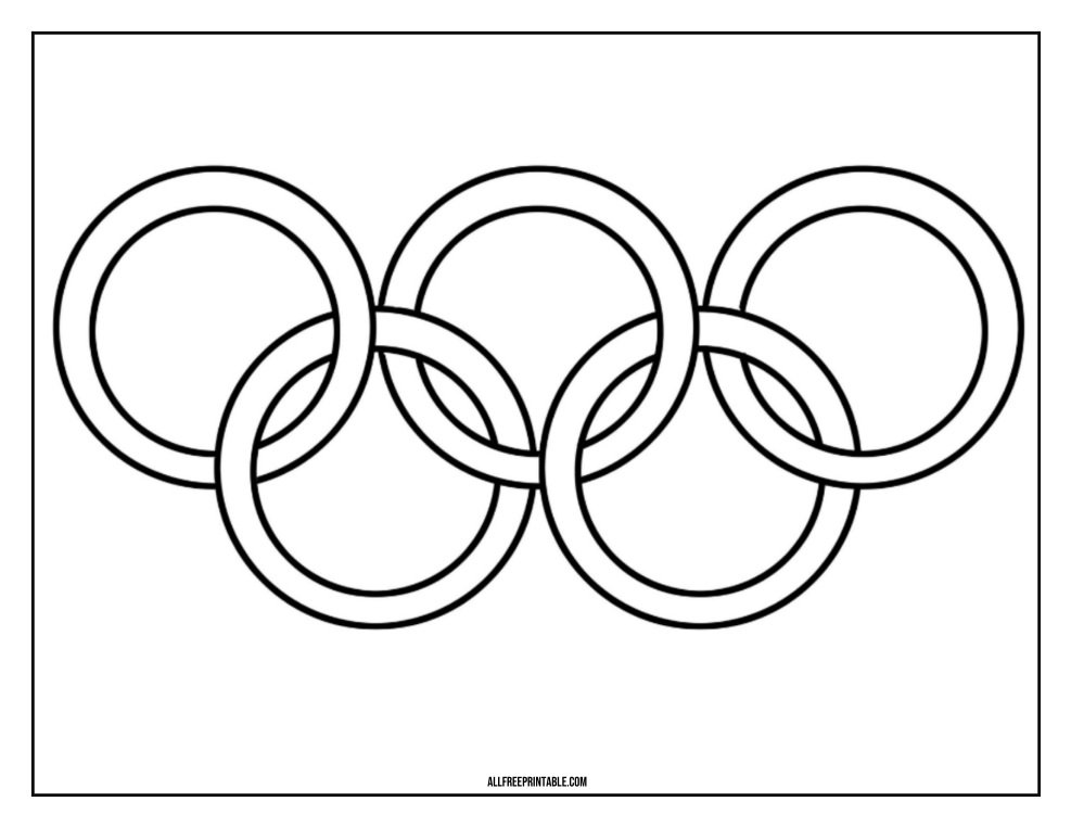 Free Printable Olympic Rings Coloring Page